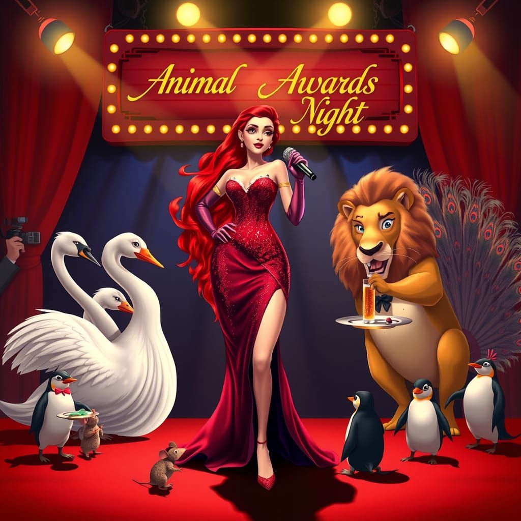 Sultry Red Rabbit Steals Spotlight at Animal Awards Night