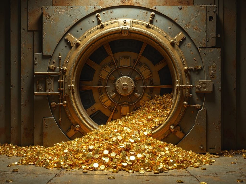 Golden Hoard Unleashed in Futuristic Vault