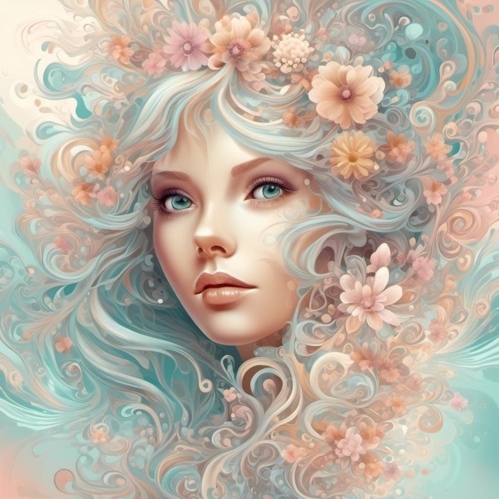 Bohemian Girl in Shabby Chic Dreamy Fairytale Style