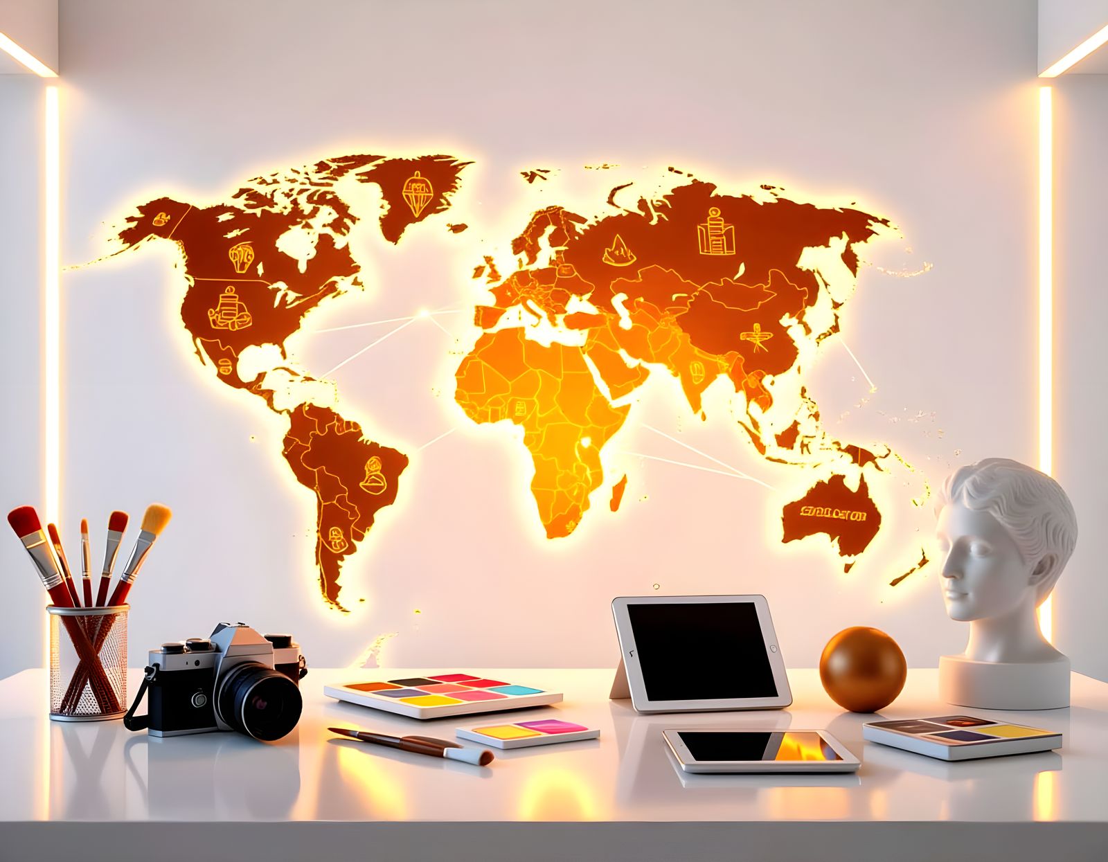 Global Art Collaboration: World Map Workspace