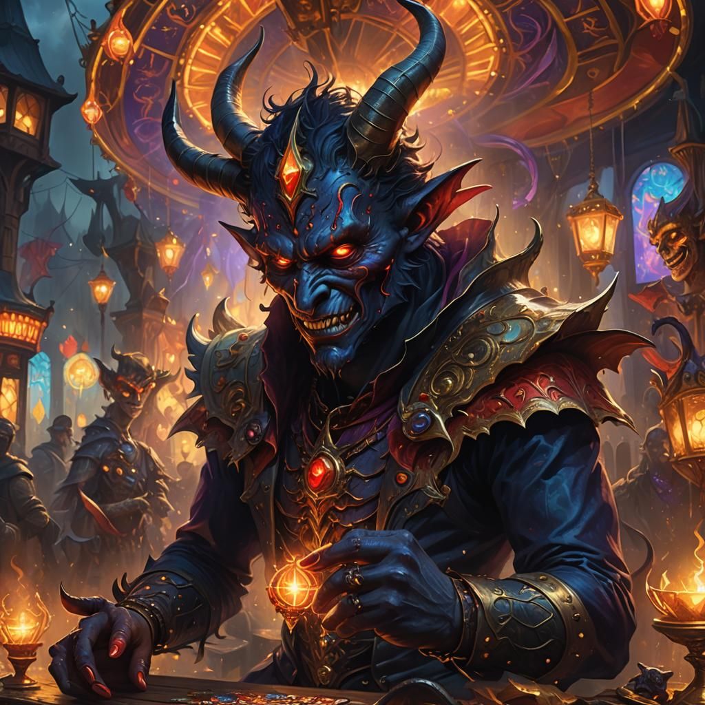 Handsome Demon Making a Deal in Mystical Carnival
