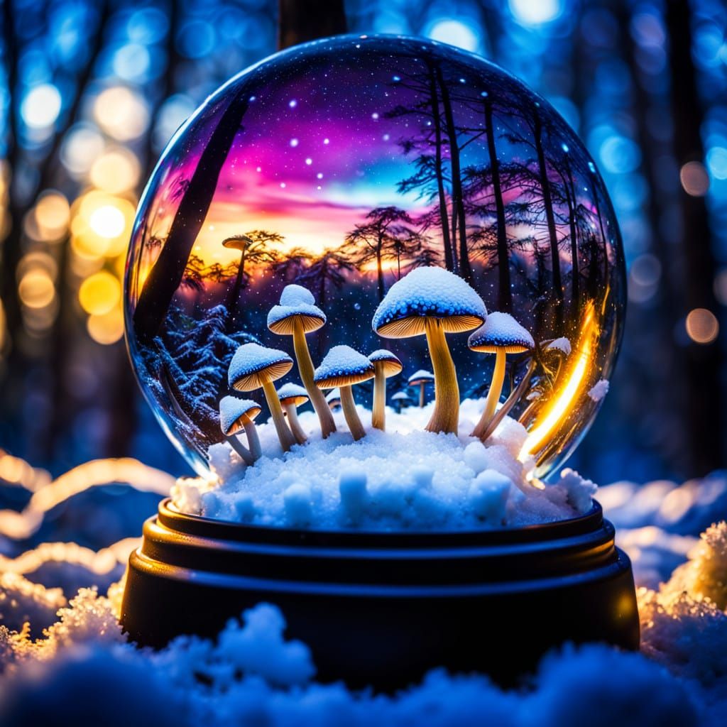 Mystical Costa Rican Forest Scene in Holographic Style