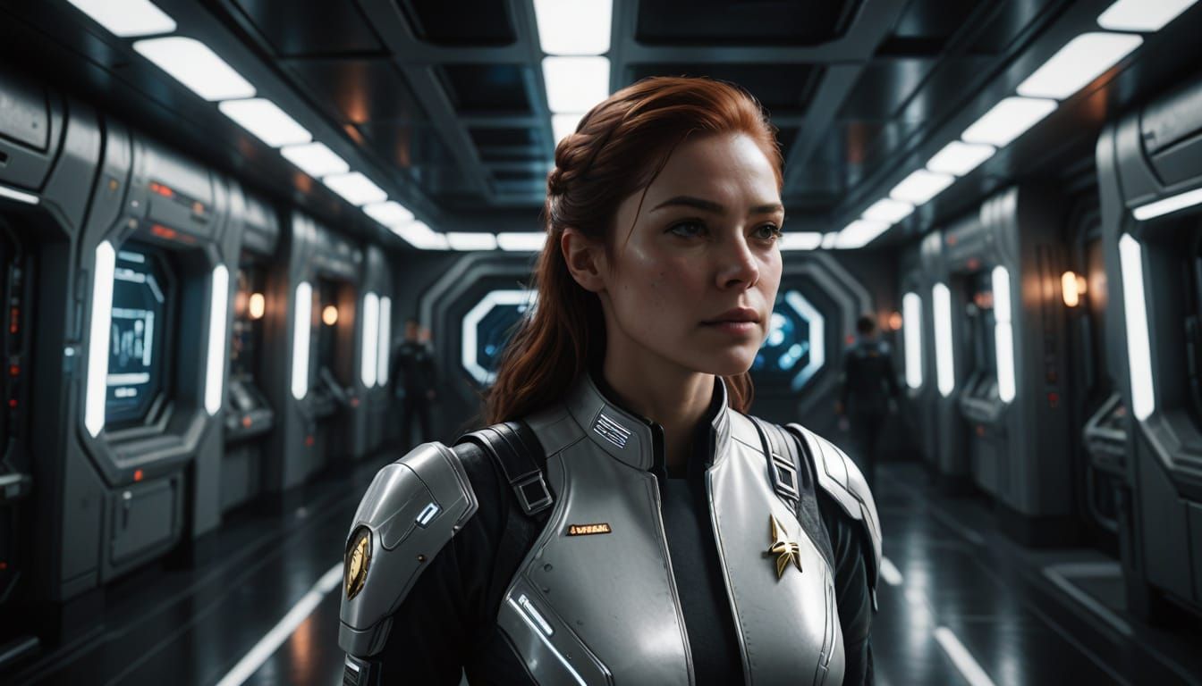 Starfleet Officer in Immaculate White Uniform