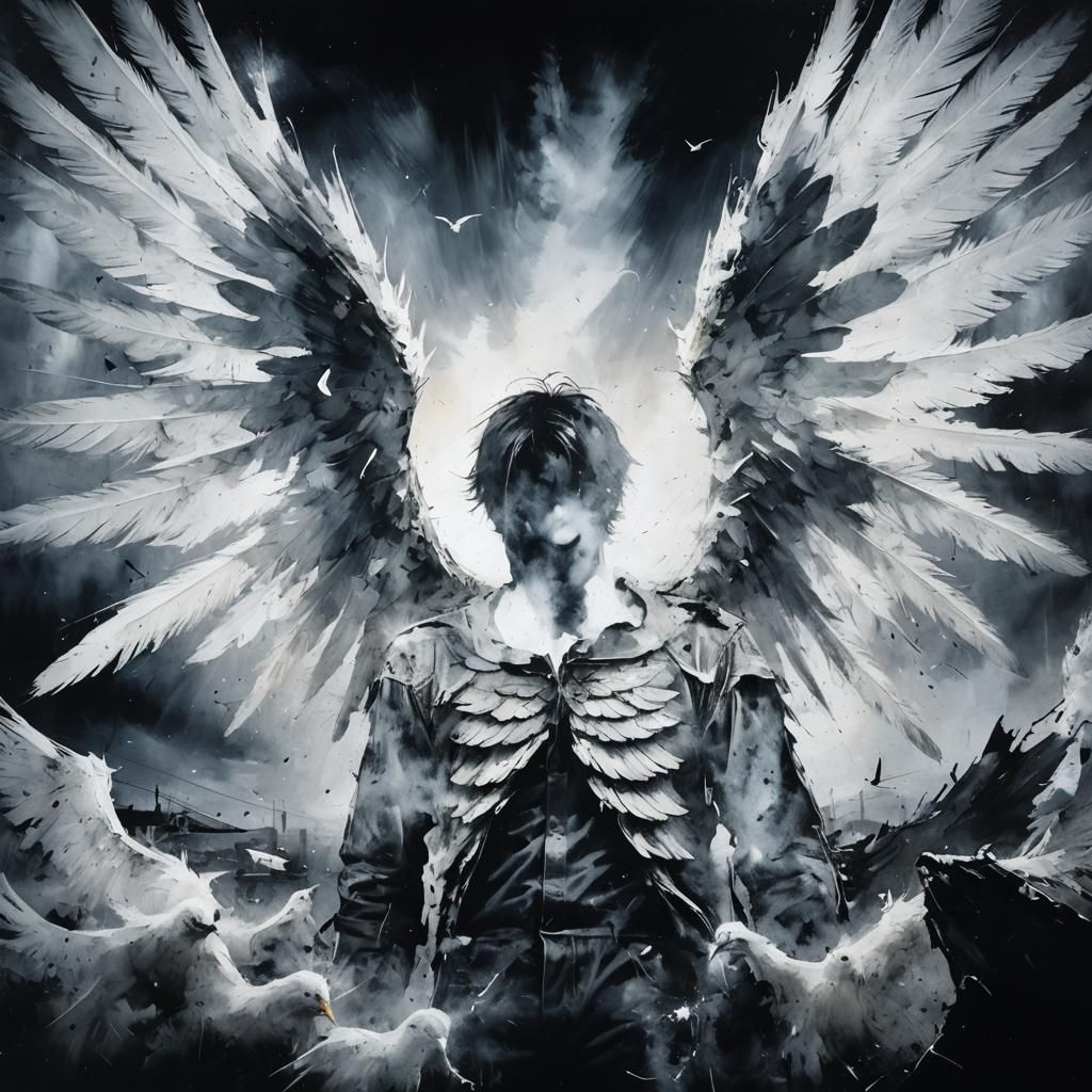 Broken Wings: Abstract Expressionism in Moonlight