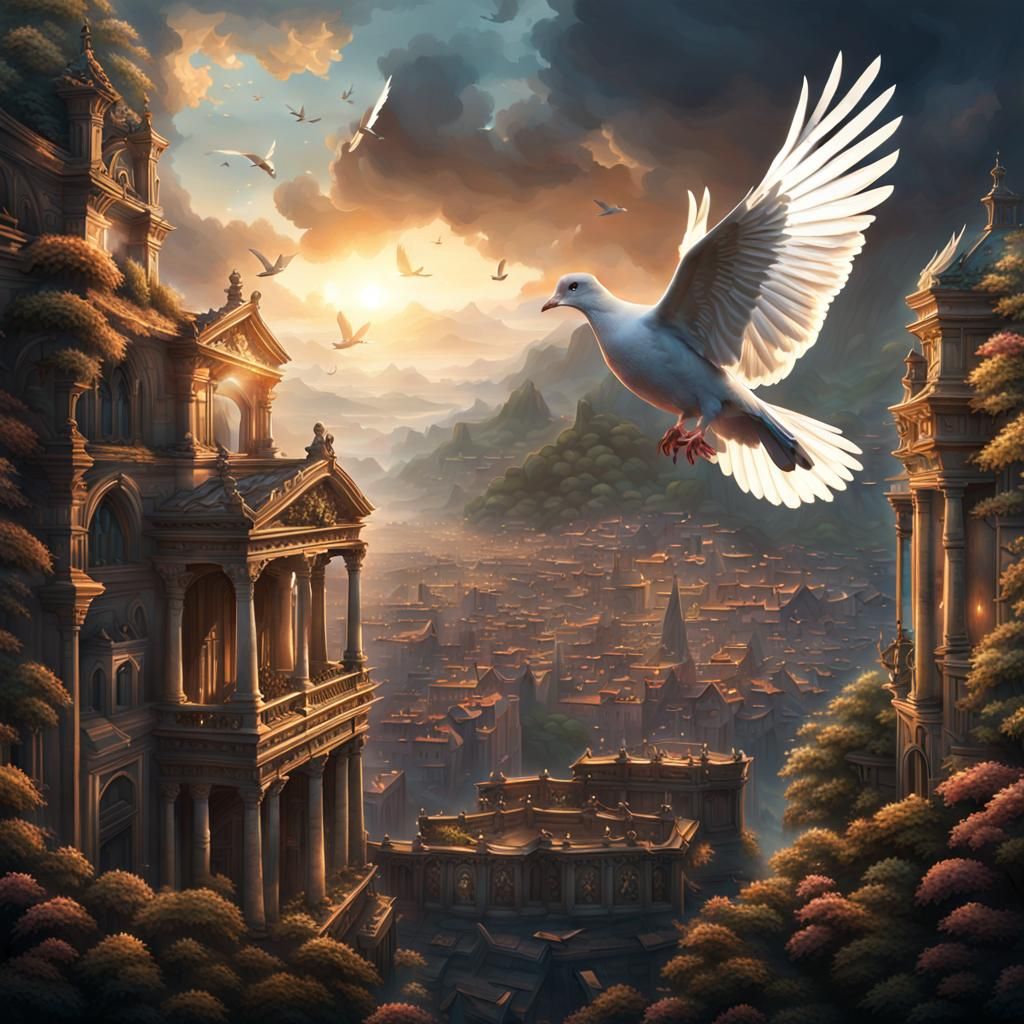 Dramatic Dove Song in Digital Matte Painting