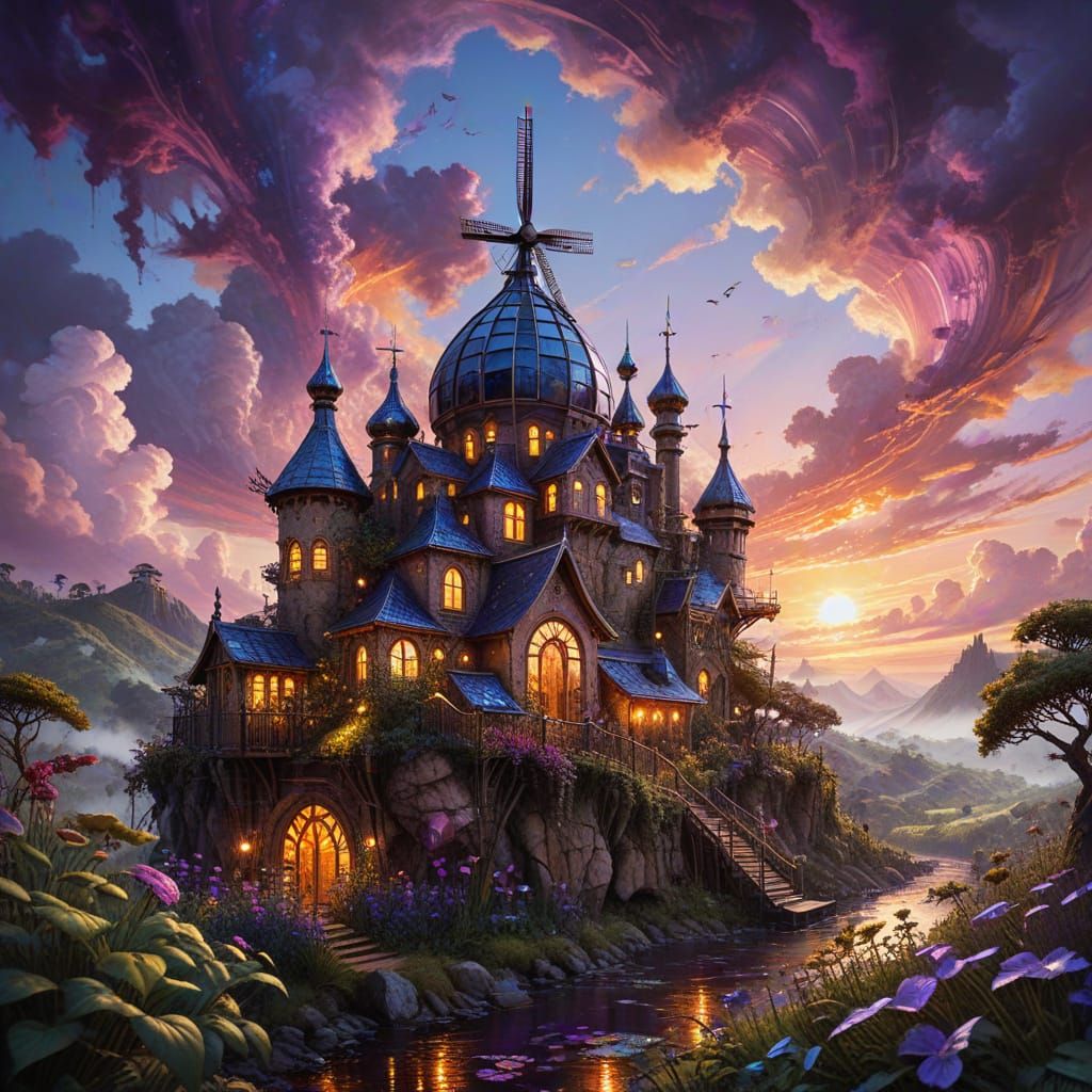 Solarpunk Village Radiates Whimsy and Wonder