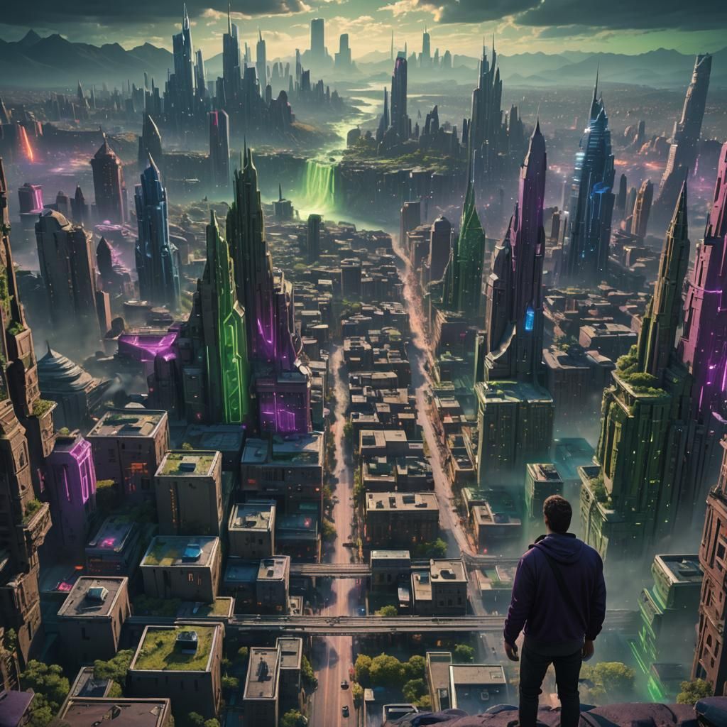 Magnetic City: Detailed Matte Painting in 8K