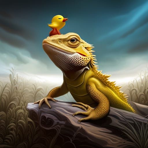 Bearded Dragon's Rubber Duck Fantasy Art