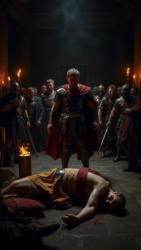 Dark Macedonian Court Scene: King Philip II Assassination