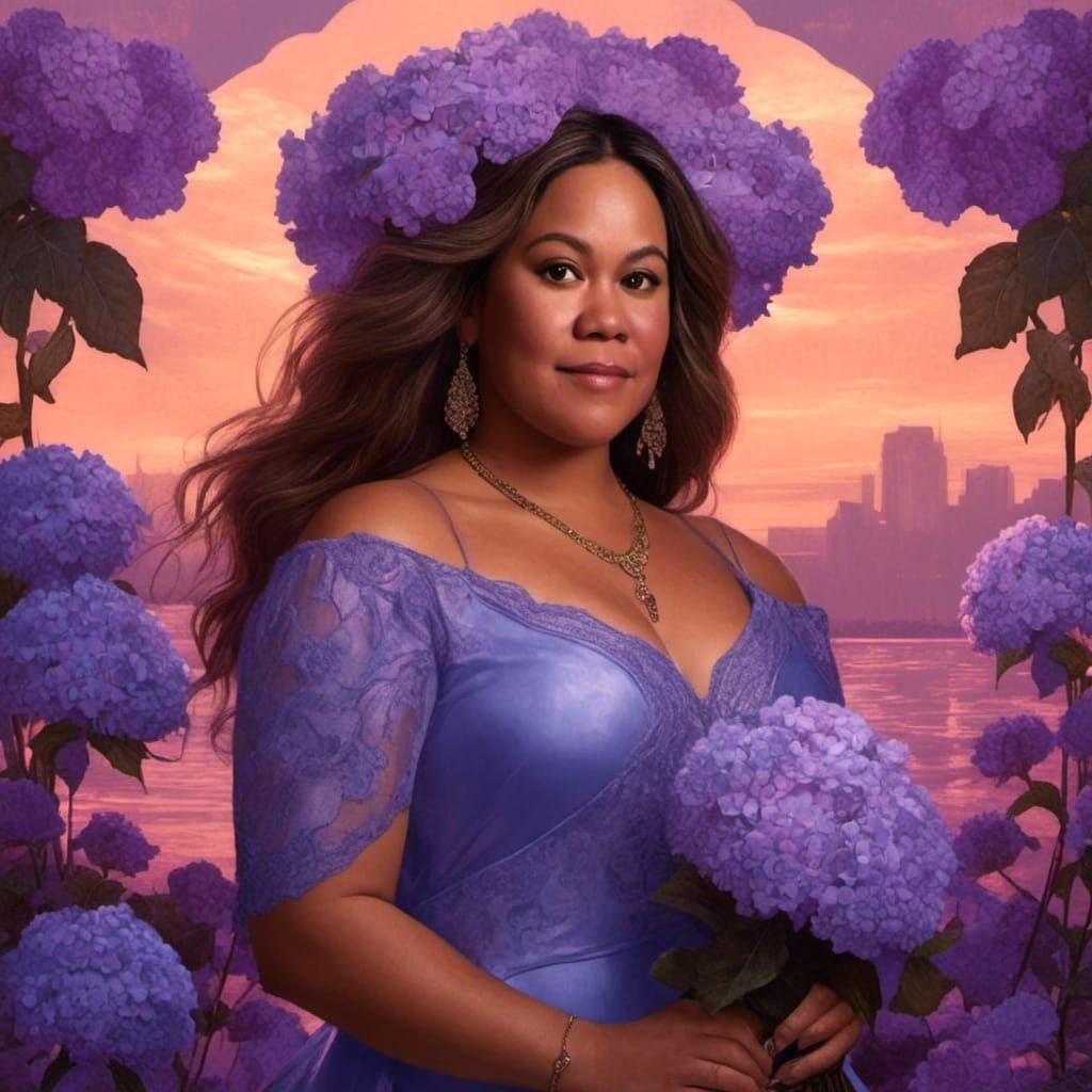 Woman in Silky Dress Under Pink Sunset