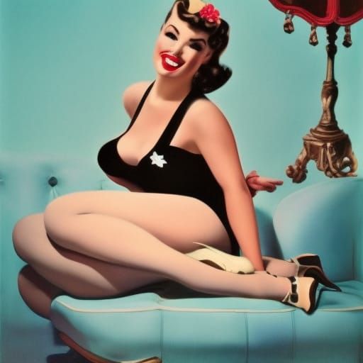 Classic Pin-Up Style Illustration