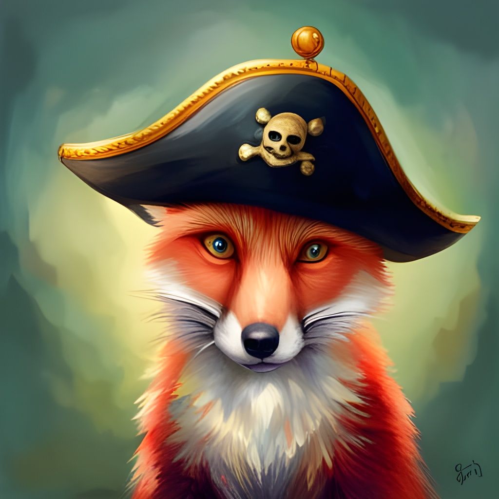 Fox with Pirate Hat