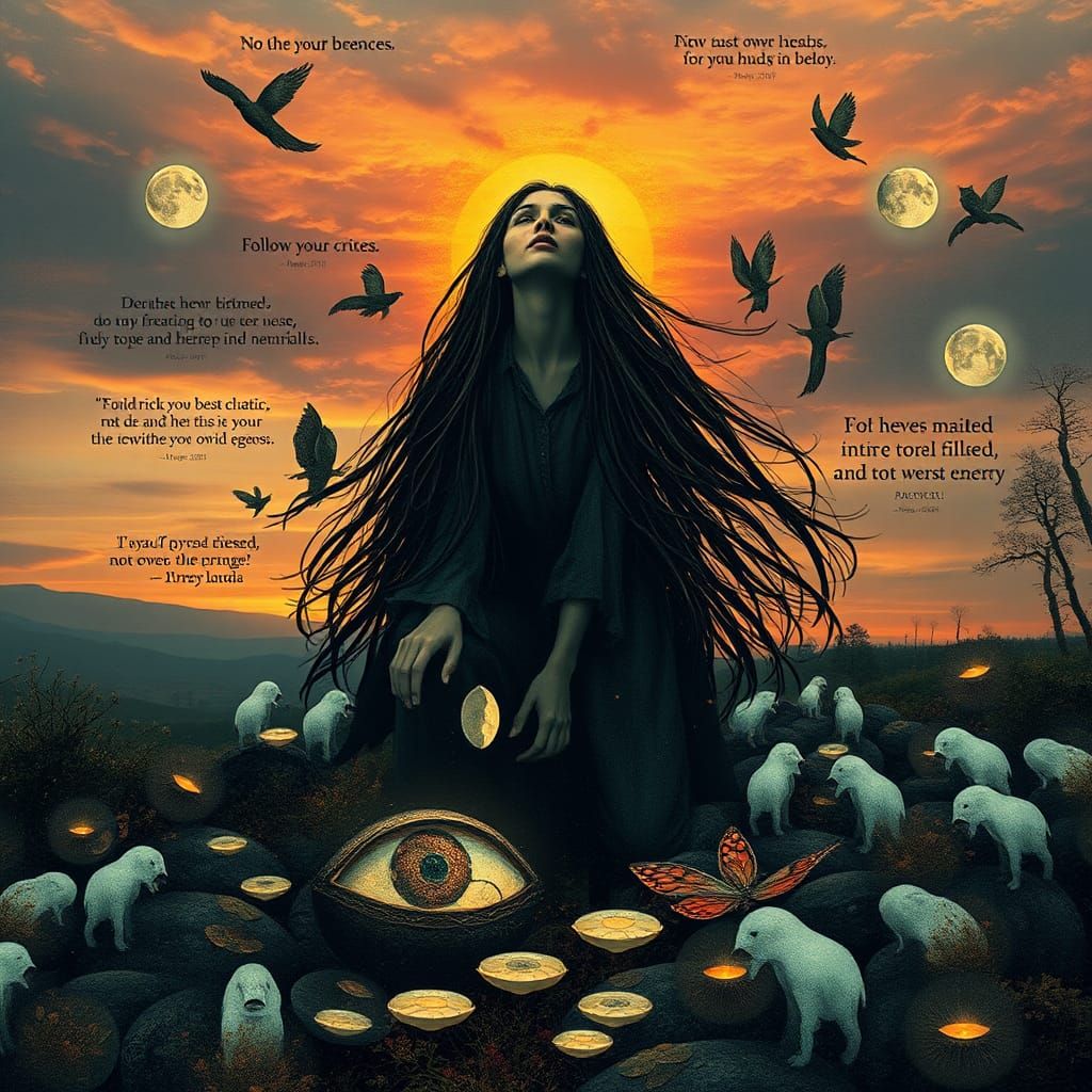 Mystical Bio Art Collage of Spectral Phantoms