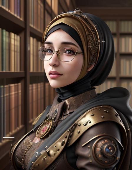 Steampunk Librarian Portrait in Unreal Engine 5