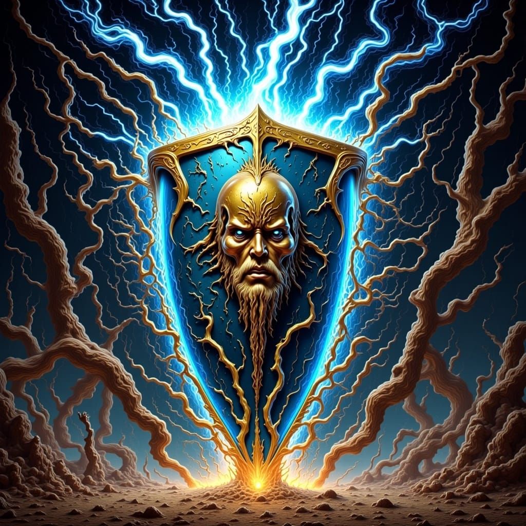 Electric Shield in Epic Fantasy Style