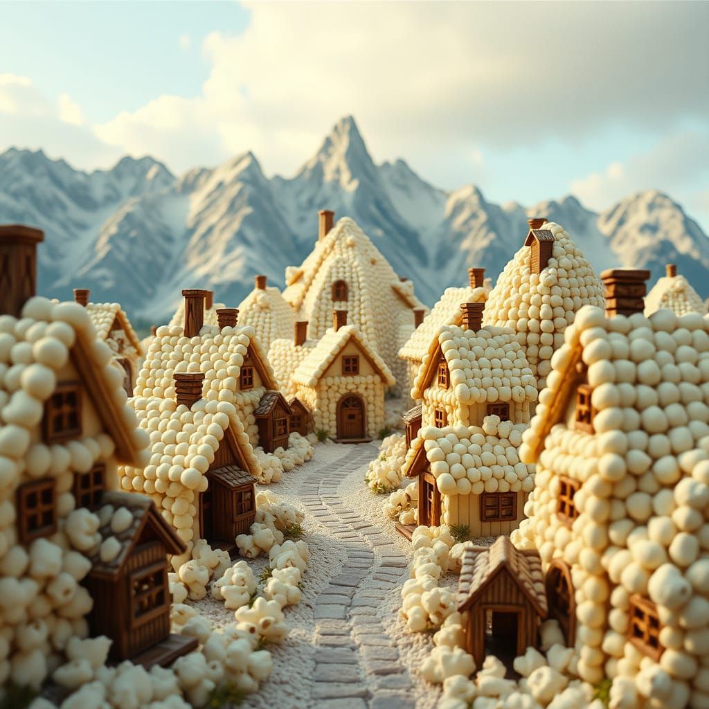 Popcorn Village in Cinematic Style