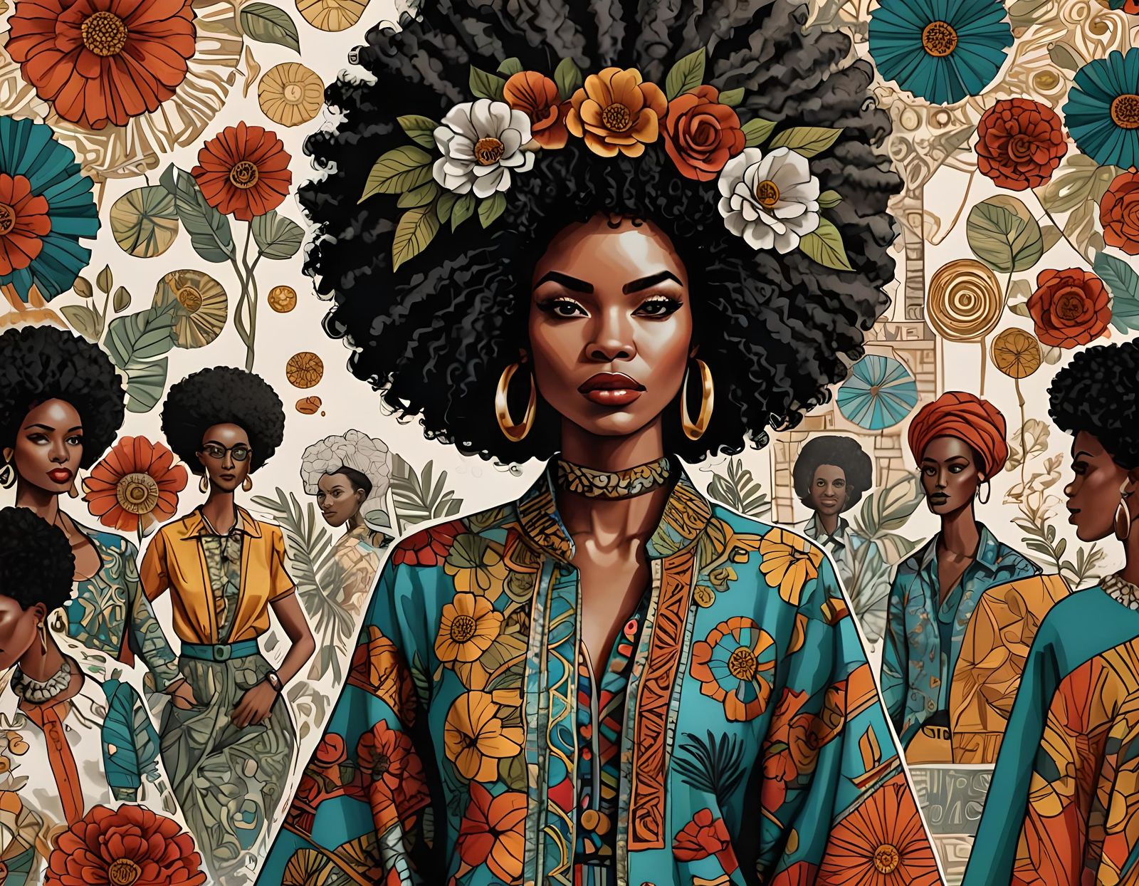 Fashion Illustration: Woman's Intricate Clothing Style