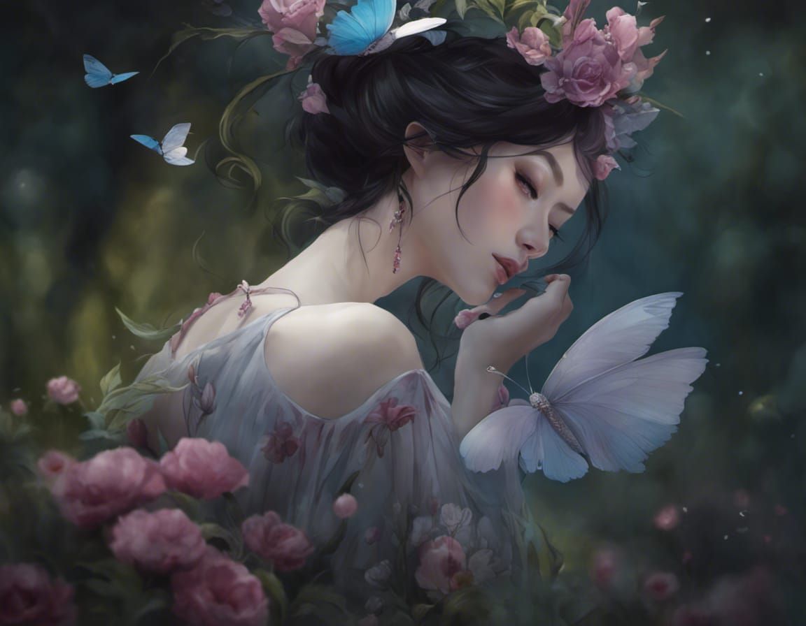 Beautiful Wood Nymph in Cel-Shaded Anime Style