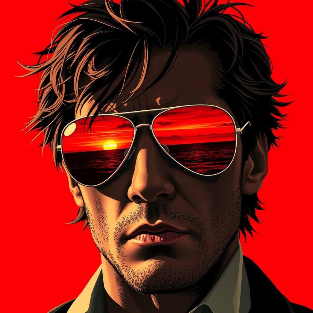 Mysterious Man in Red Spotlight