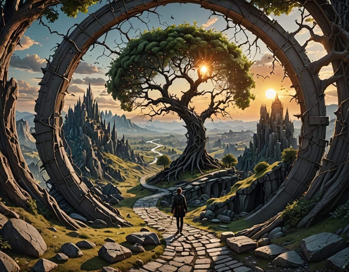 Surreal Gothic World with Winding Path in Ultra HD