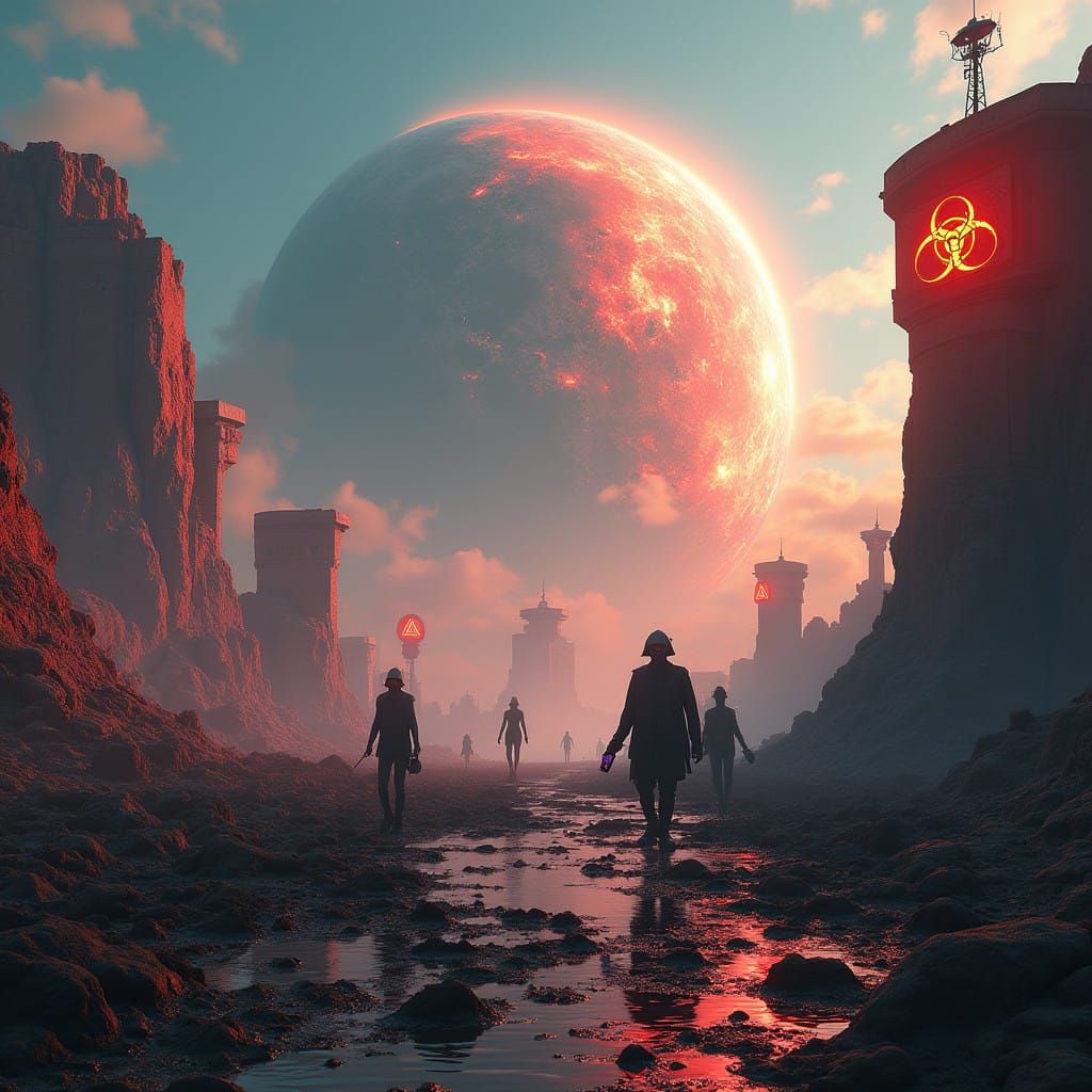 Dystopian Earth Under Siege by COVID-19 as People Flee with...