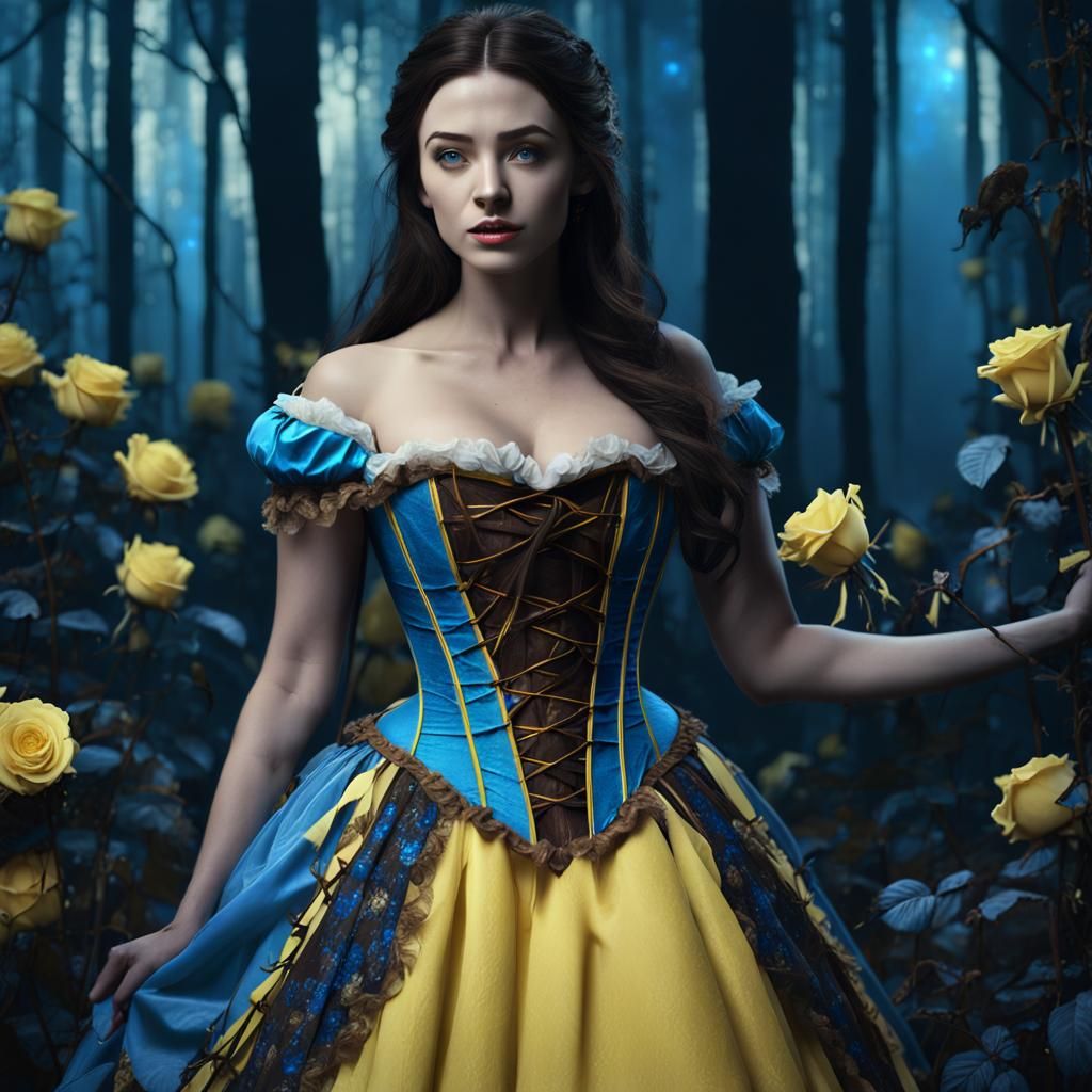 Gothic Fairytale Belle in a Dark Forest