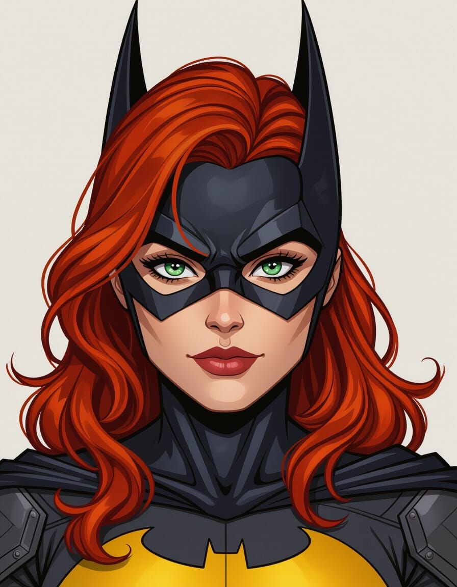 Batgirl Portrait with Expressive Eyes