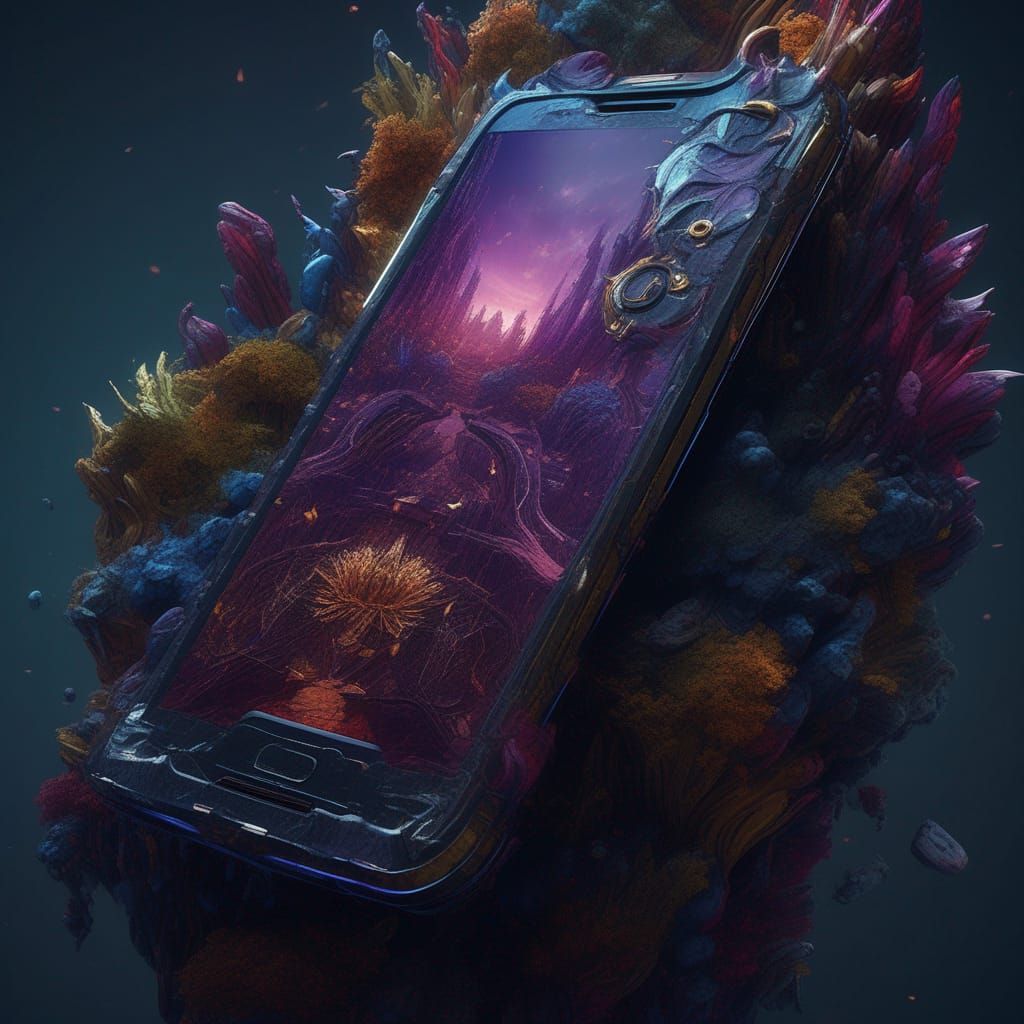 Fantastical Smartphone in Detailed Matte Painting