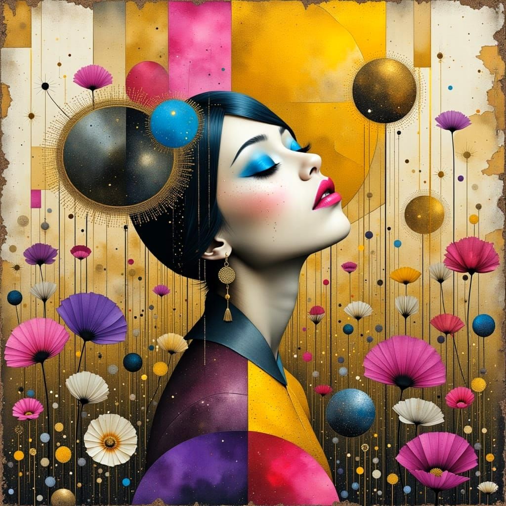 Stunning Boho Goddess Basks in Sunlight Amidst Vibrant Wildf...