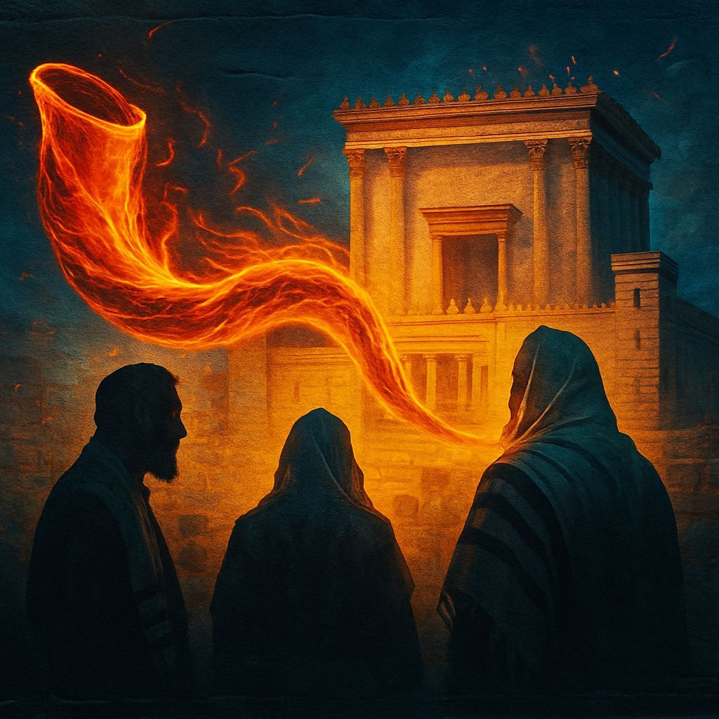 Spectacular Fiery Shofar Graffiti Art