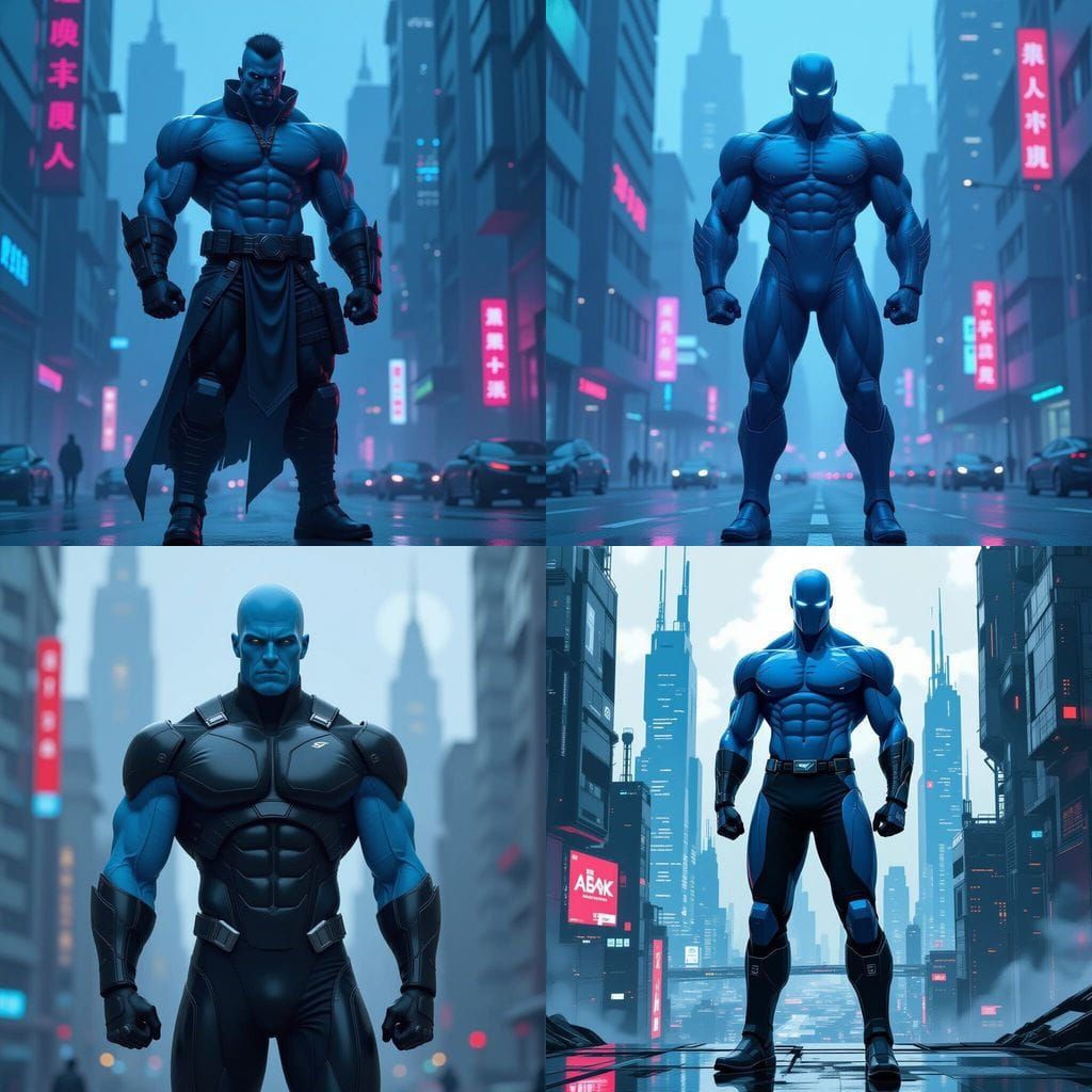 Blue Future Warrior: Unarmored Humanoid