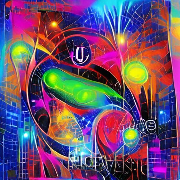 Colorful Abstract Neon Art Deco Design