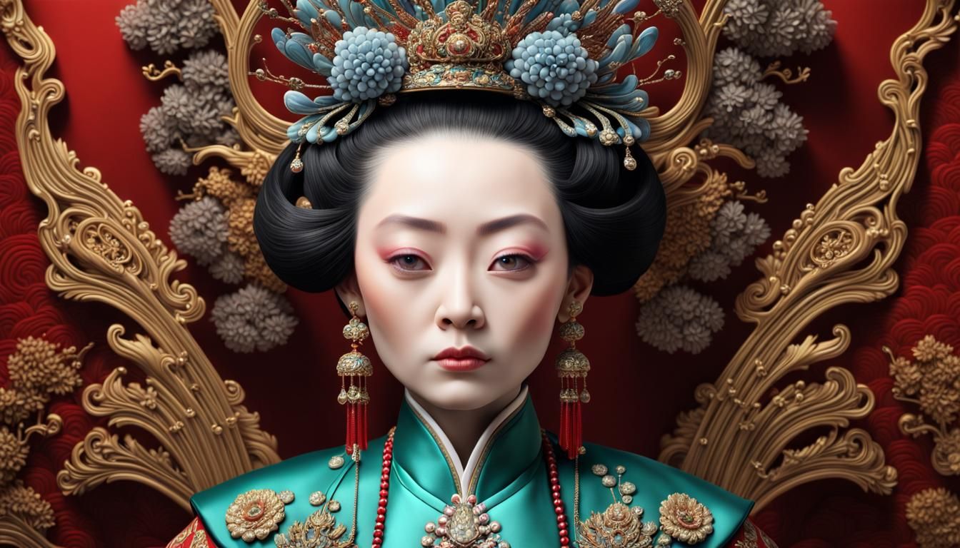 Empress Dowager Mu in Traditional Chinese Attire