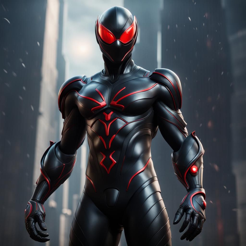 Black Manta in Spider-Man Armor: Detailed Digital Art
