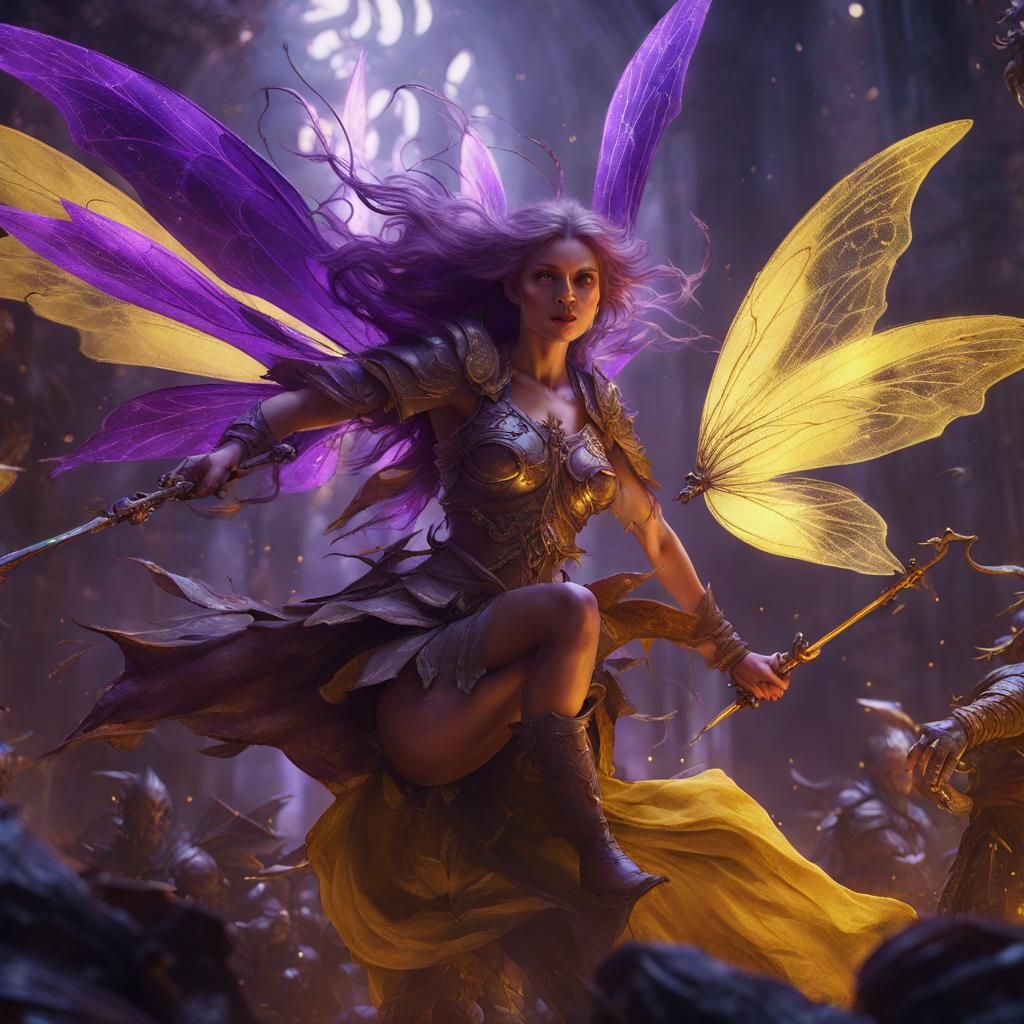 Fairies in Battle with Demons: A Dark Fantasy Masterpiece