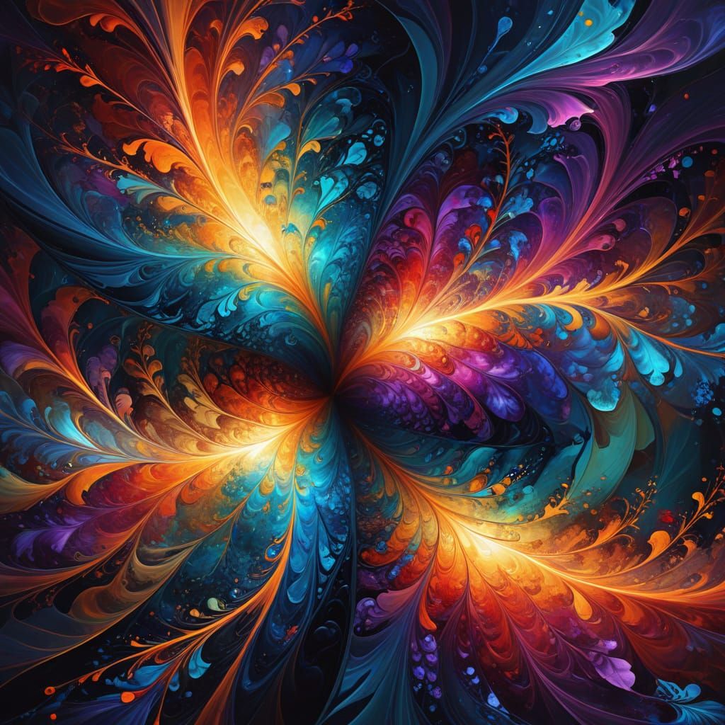 Abstract Art: Poem Unfolds into Vibrant Oil Painting