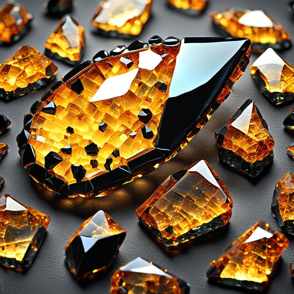 Happy Crystalline Creature with Iridescent Scales