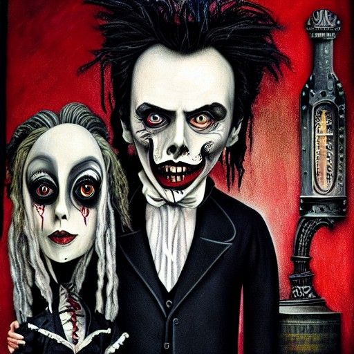 Surreal Sweeney Todd in Burtonesque Style