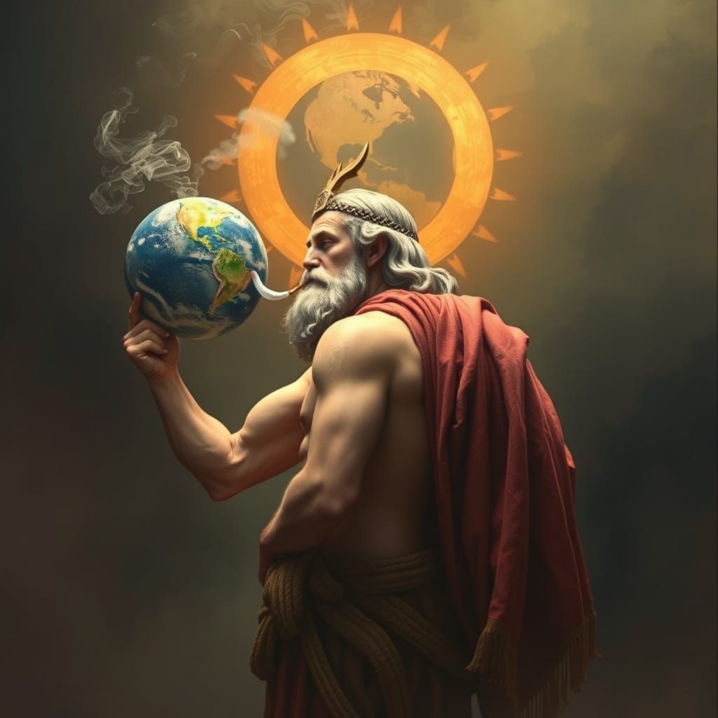 Atlas Smoking While Holding the World