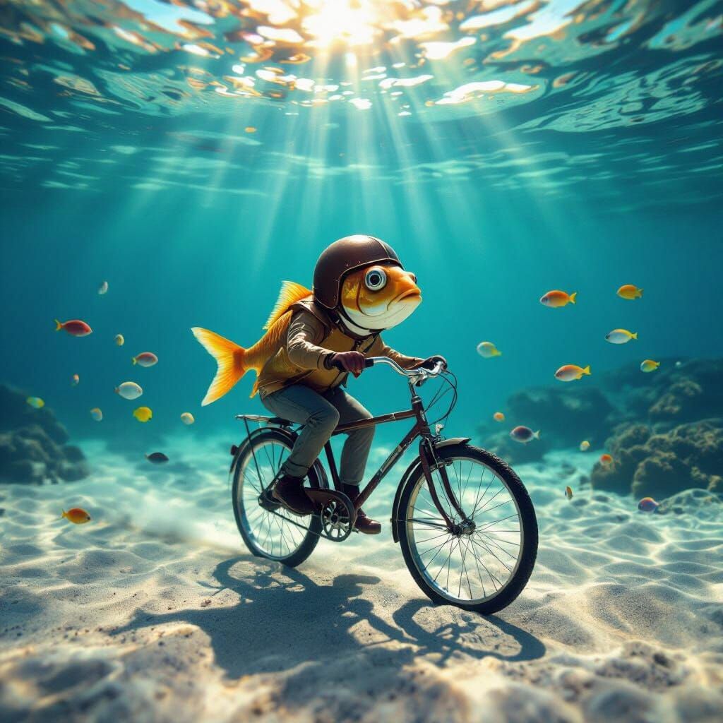 Fish Cycles Through Deep Ocean Floor in Cinematic Style