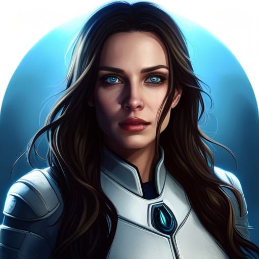 Spaceship Commander with Blue Eyes as Detailed Art