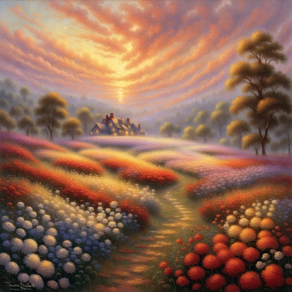 Fiery Flame Flowers Ethereal Fantasy