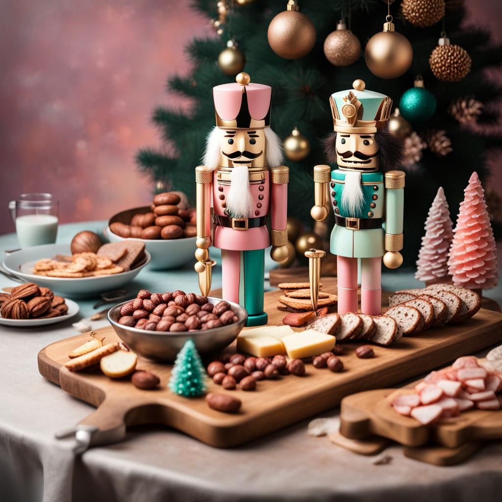 Pastel Nutcrackers and Cocoa Charcuterie Board