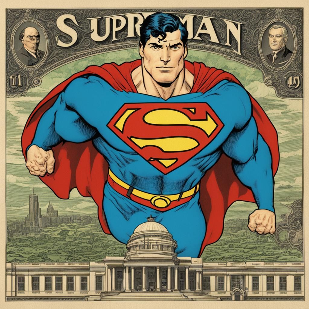 Superman on a U.S. One Dollar Bill