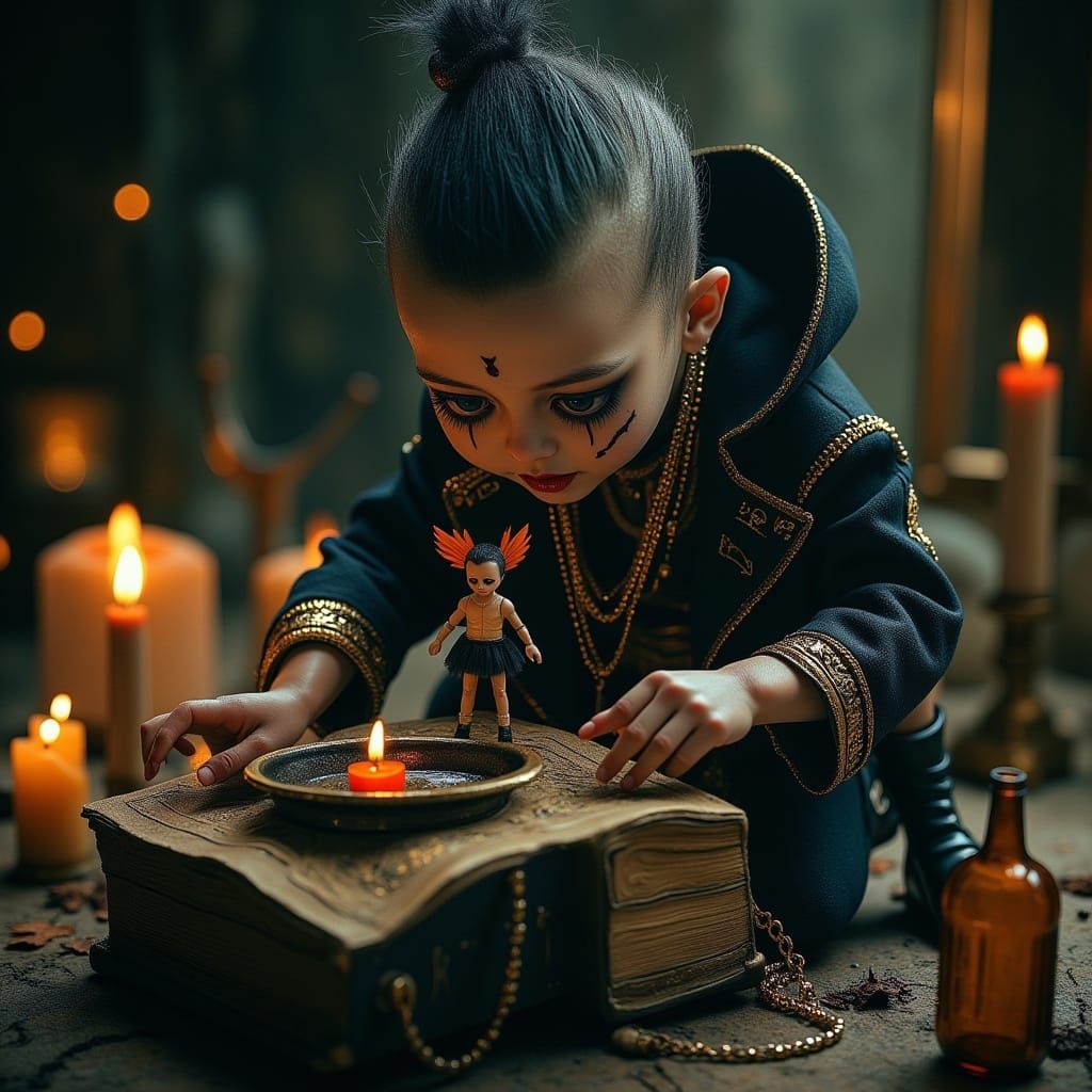 Dark Surreal Portrait of a Voodoo Doll Boy