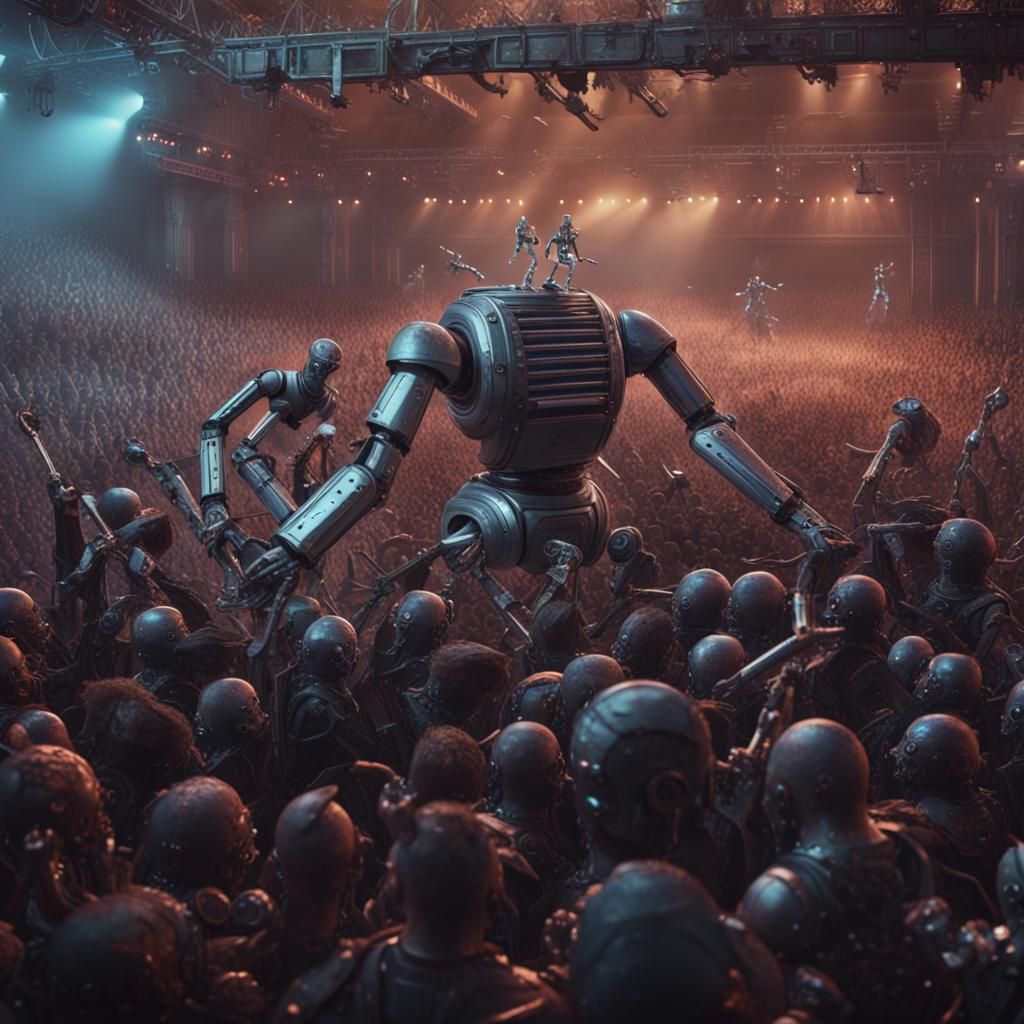 Robots Mosh Pit at Metal Concert in 8k