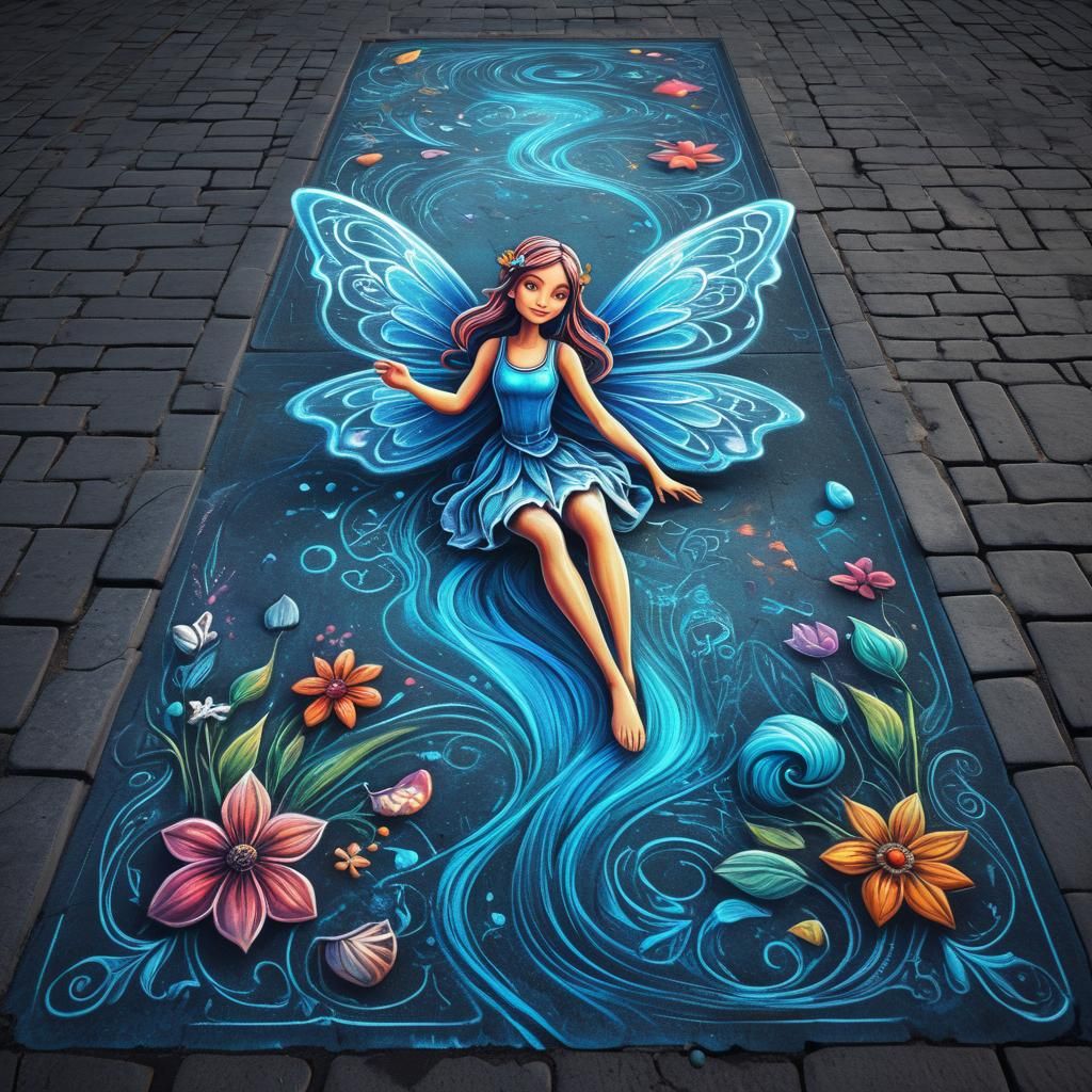 3d Chalk Art Fairy