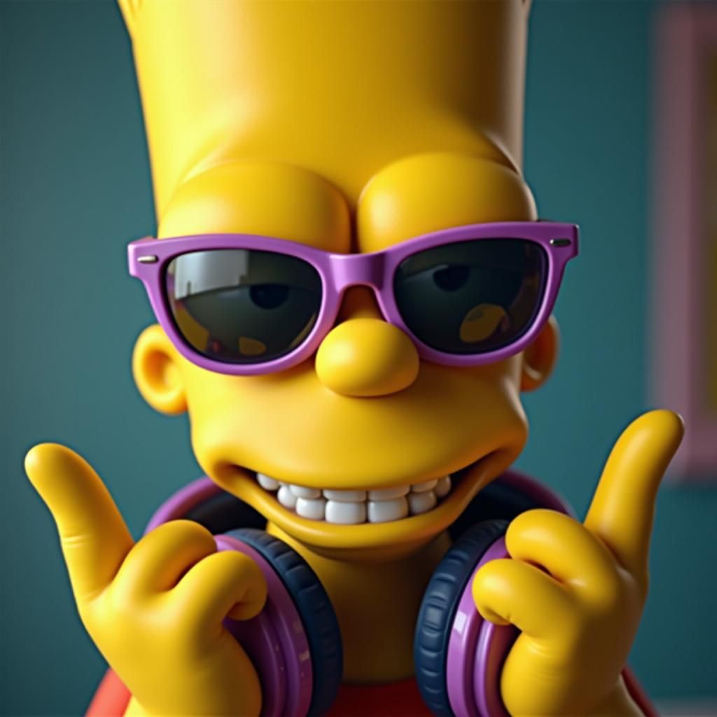 Bart Simpson Portrait with Oakley Sunglasses