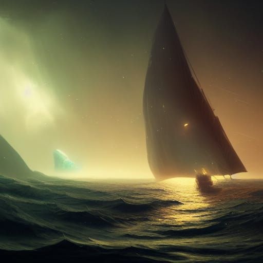 Sailing Through the Stars: Dark Fantasy Concept Art