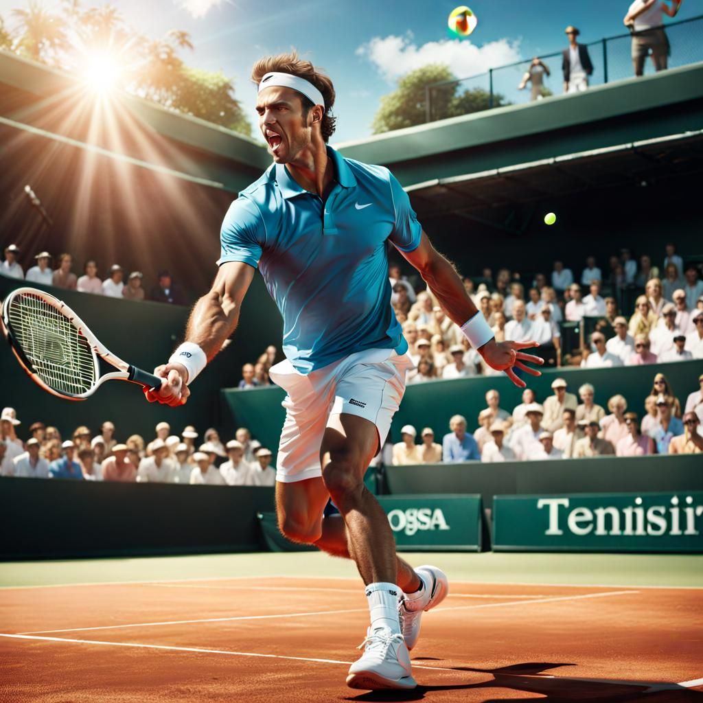 Tennis Player Prepares for Powerful Serve